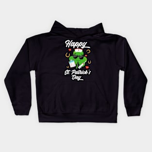 Shamrock Nurse Happy St. Patrick's Day Kids Hoodie